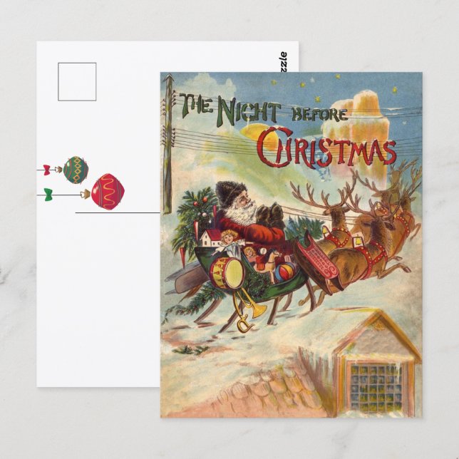 Weihnachten, Nacht vor Weihnachten Postkarte (Vorne/Hinten)