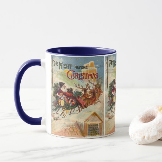 Weihnachten, Nacht vor Weihnachten Tasse (Mit Donut)