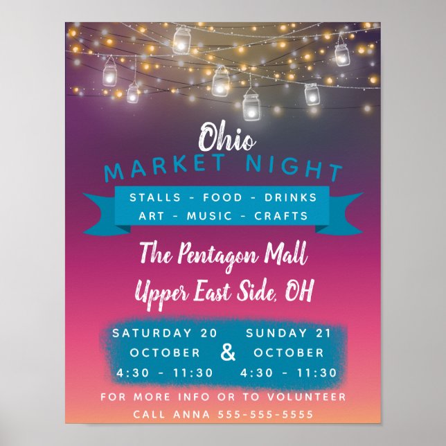 Weihnachten Nachtmarkt Kunsthandwerk Messe, Diwali Poster (Vorne)