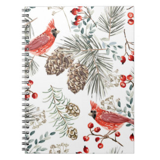 Weihnachten nahtlos, Kardinal-Vögel, Rot Notizblock