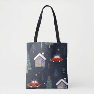 Weihnachten nahtlos mit Weihnachtsbaum, Auto Tasche