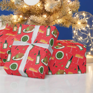 Weihnachten nahtlos Muster mit Retro-Champagner. Geschenkpapier