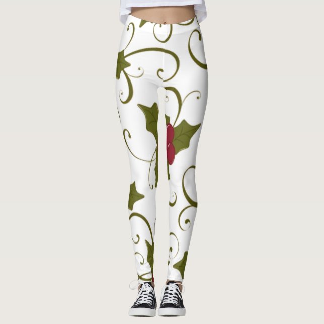 Weihnachten Nahtlose Muster Leggings (Vorderseite)
