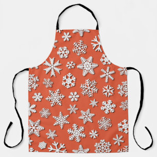 Weihnachten nahtlose Muster von Schneeflocken mit Schürze