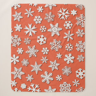 Weihnachten nahtlose Muster von Schneeflocken mit Sherpadecke