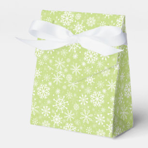Weihnachten nahtlose Schneeflocken grünes Muster Geschenkschachtel