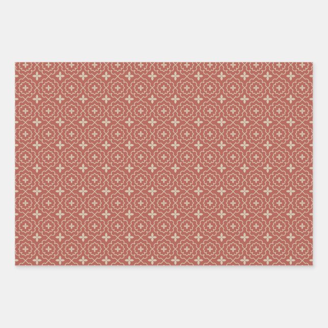 Weihnachten - Nahtloses Muster Geschenkpapier Set (Vorderseite)