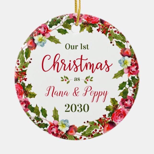 Weihnachten Nana Poppy Foto Keramik Ornament (Vorne)