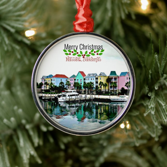Weihnachten, Nassau Bahamas, Ornament Aus Metall (Baum)