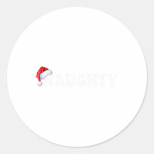 Weihnachten Naughty Nice Matching Funny Xmas Coupl Runder Aufkleber