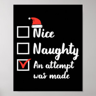 Weihnachten Naughty Versuch wurde gemacht Weihnach Poster