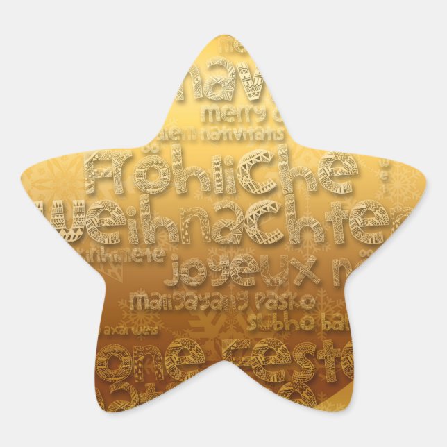 Weihnachten - Navidad - Internationale Weihnachten Stern-Aufkleber (Vorderseite)