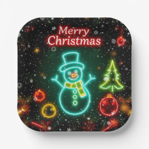 Weihnachten Neon Popular Holiday Collection Pappteller