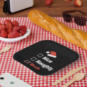 Weihnachten Nett Unartig Bruh Lustige Weihnachtsli Pappteller