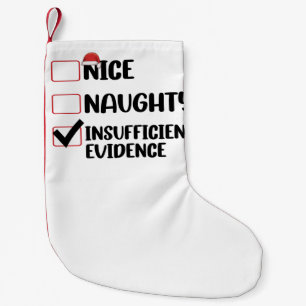 Weihnachten Nett Unartig Unzureichende Beweise  Kleiner Weihnachtsstrumpf