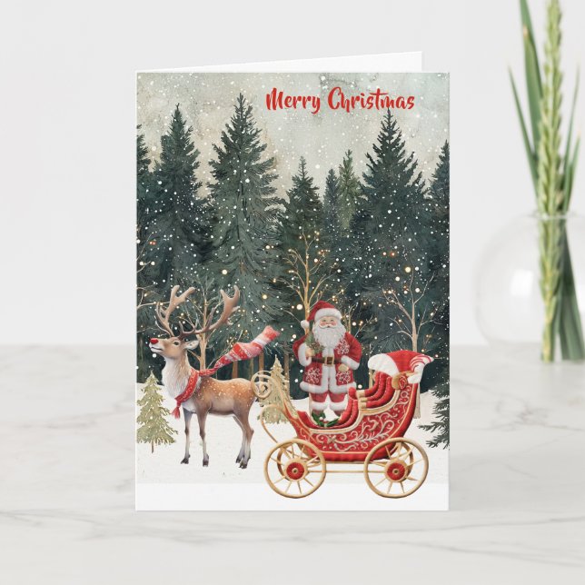 Weihnachten - Neue Imitate im Schlitten Sticken fr Karte (Vorderseite)