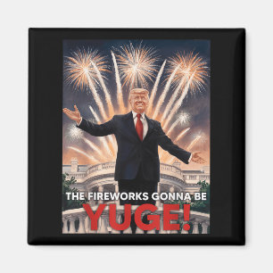 Weihnachten Neues Jahr 2025 Urlaub Trump Feuerwerk Magnet