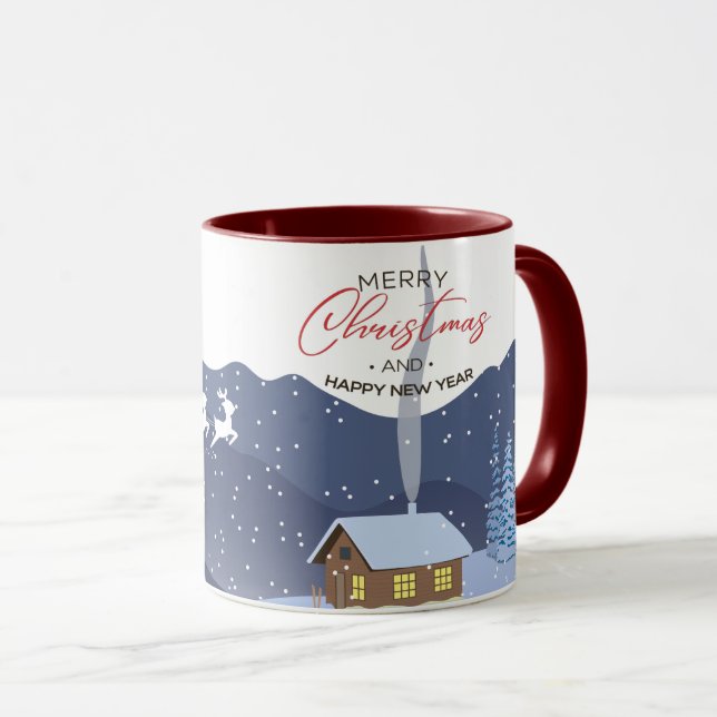 Weihnachten | Neues Jahr glücklich | Weihnachtsges Tasse (VorderseiteRechts)