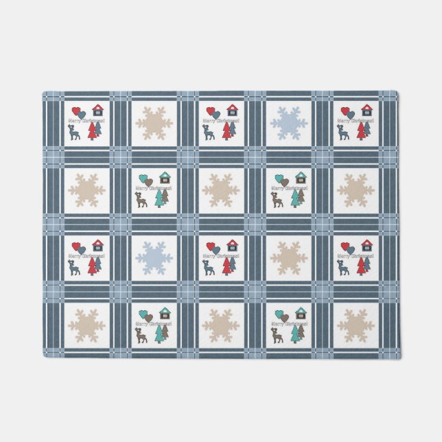 Weihnachten, neues Jahr, Hirsche Fußmatte (Vorderseite)