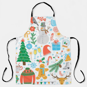 Weihnachten, Neues Jahr Ikone Set. Winterferien Vi Schürze