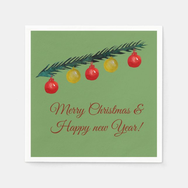 Weihnachten, Neues Jahr Serviette (Vorderseite)