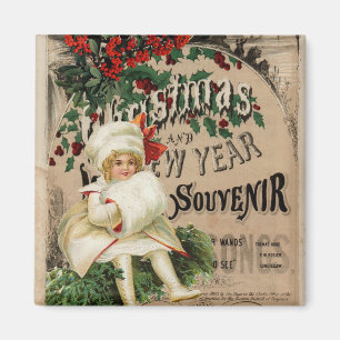 Weihnachten Neues Jahr Souvenir Ephemera Poster Magnet