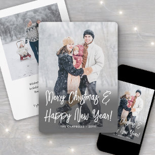 Weihnachten & Neujahr gebürstete weiße Schrift 2 F