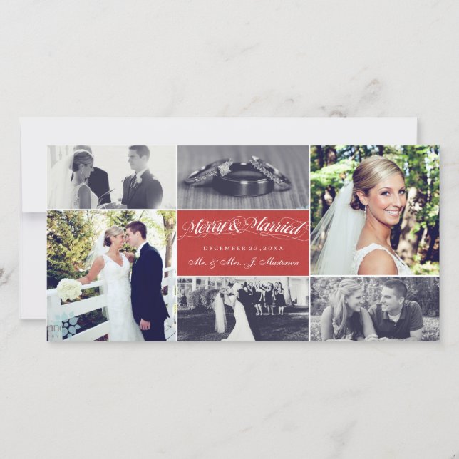 Weihnachten New Weds Merry & Verheiratete Fotocoll (Vorderseite)