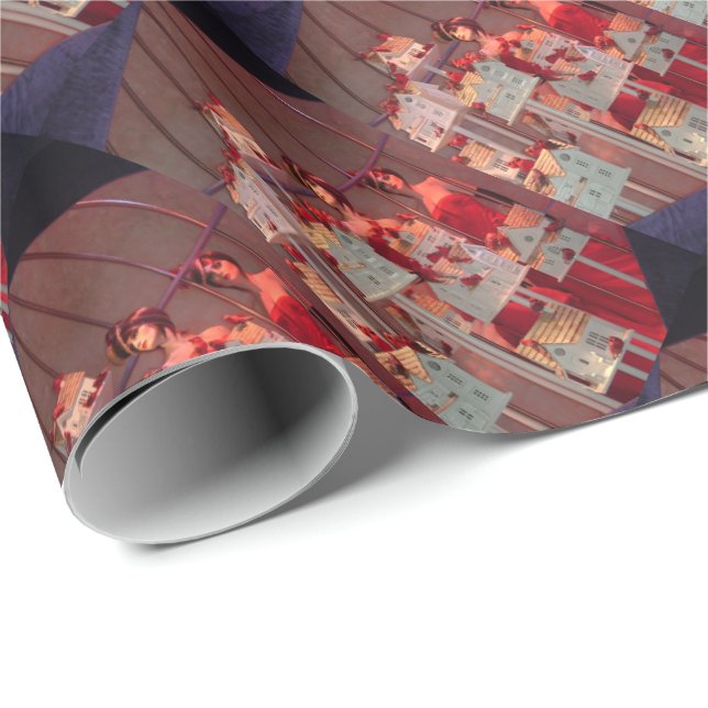 Weihnachten New York Window Display Geschenkpapier (Rolleneckpunkt)