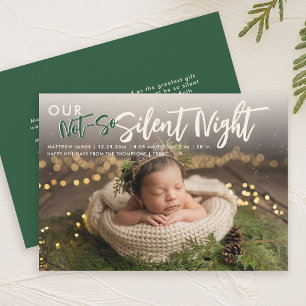 Weihnachten nicht Stille Nacht Grün Funny Baby Fot Ankündigung