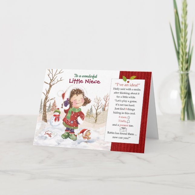 Weihnachten, Nichte. Sachen der Entdeckung 8 Karte (Vorderseite)