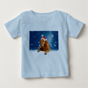 Weihnachten Niedlich Golden Retriever Hund Weihnac Baby T-shirt