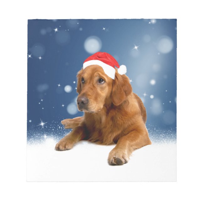 Weihnachten Niedlich Golden Retriever Hund Weihnac Notizblock (Vorderseite)
