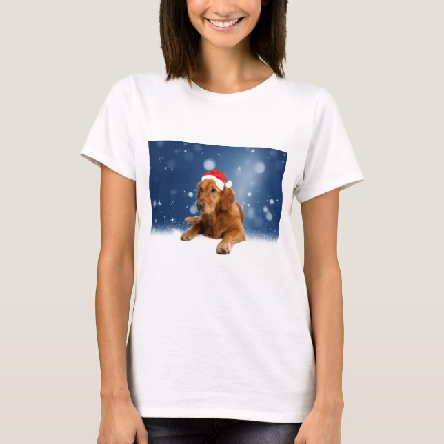 Weihnachten Niedlich Golden Retriever Hund Weihnac T-Shirt (Vorderseite)