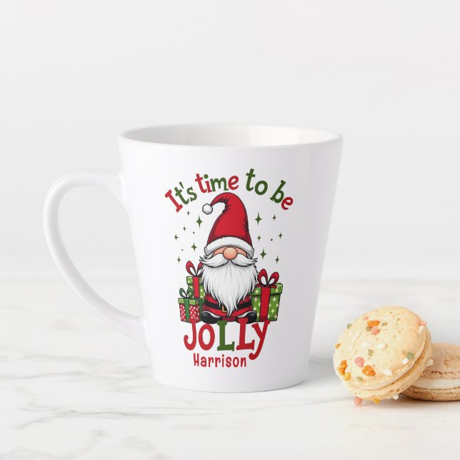 Weihnachten Niedlich Jolly Santa Personalisiert Na Milchtasse (Beispiel)