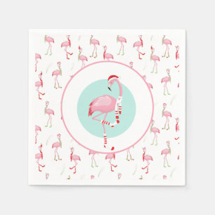 Weihnachten Niedlich Pink Flamingo Serviette
