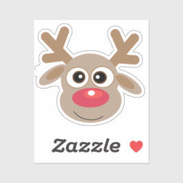 Weihnachten Niedlich Reindeer Cartoon Roter Skript Aufkleber