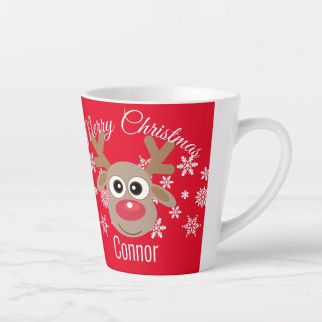 Weihnachten Niedlich Rentier Script Typ Snowflake  Milchtasse (Rechts)