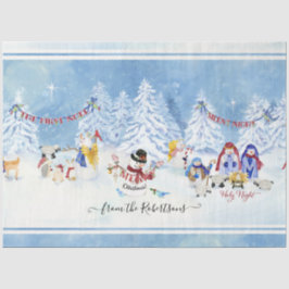 Weihnachten Niedlich Snowman Nativa Wasserfarbe Fa Seidenpapier