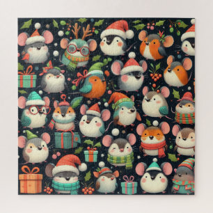 Weihnachten Niedliche bunte Mäuse, Geschenke und R