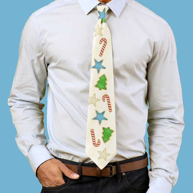 Weihnachten Niedliche einfache whimsical Cookie Cu Krawatte (Christmas holiday cookies pattern neck tie)