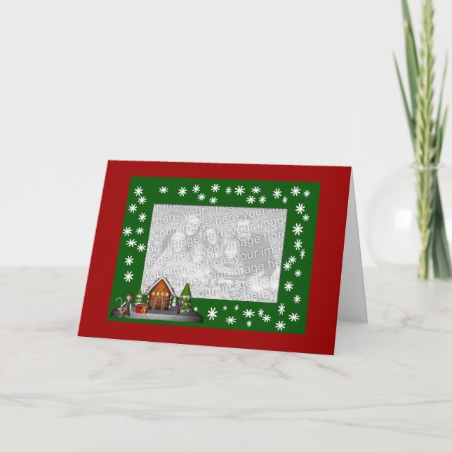 Weihnachten Niedliche Elf-Szene Urlaub Fotokarte (Vorderseite)