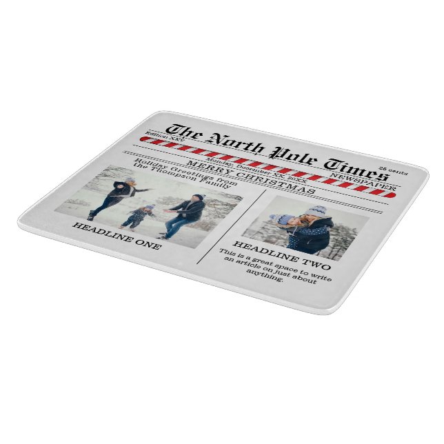 Weihnachten Niedliche Fotocollage Simple Newspapie Schneidebrett (Ecke)