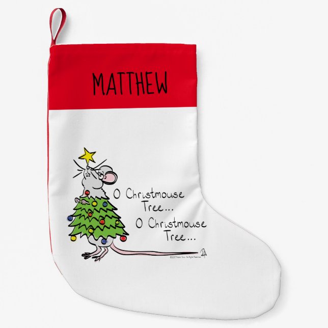Weihnachten Niedliche Maus Baum Cartoon Kleiner Weihnachtsstrumpf (Vorderseite)