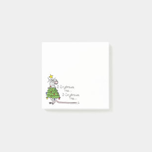 Weihnachten Niedliche Maus Baum Cartoon Post-it Klebezettel