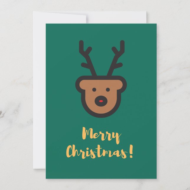 Weihnachten, Niedliche Rentiere Feiertagskarte (Vorderseite)