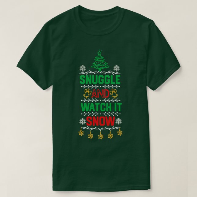 Weihnachten Niedlichen Paare Geschenk Idee Snuggle T-Shirt (Design vorne)