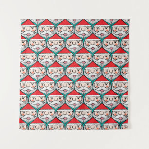 Weihnachten niedlichen santa Claus lächeln Gesicht Wandteppich