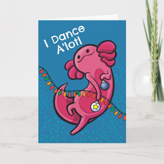 Weihnachten Niedlicher Axolotl mit Ornamenten Karte (Vorderseite)