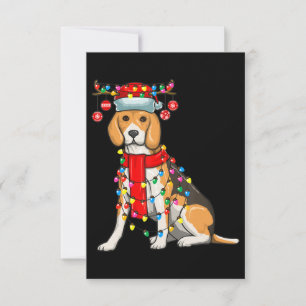 Weihnachten Niedlicher Beagle Hund Weihnachtslicht RSVP Karte